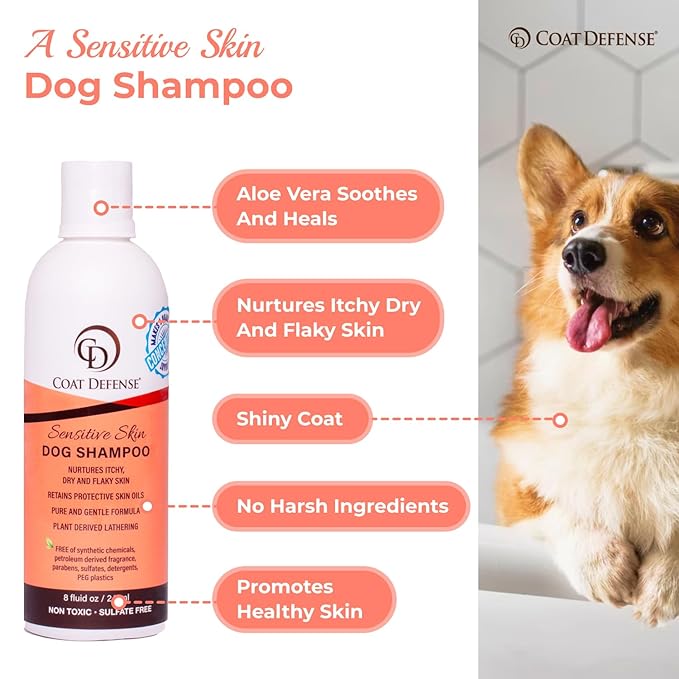 Coat Defense Sensitive Dogs Shampoo — 8 oz Concentrate (Makes 32 oz)