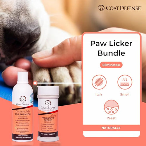 Coat Defense Paw Licker Bundle — Preventative Powder + Sensitive Shampoo