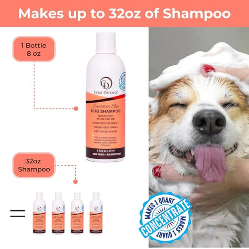 Coat Defense Sensitive Dogs Shampoo — 8 oz Concentrate (Makes 32 oz)