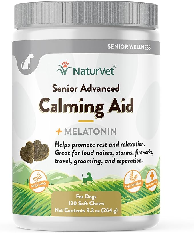 NaturVet Quiet Moments Calming Aid for Senior Dogs — 120ct