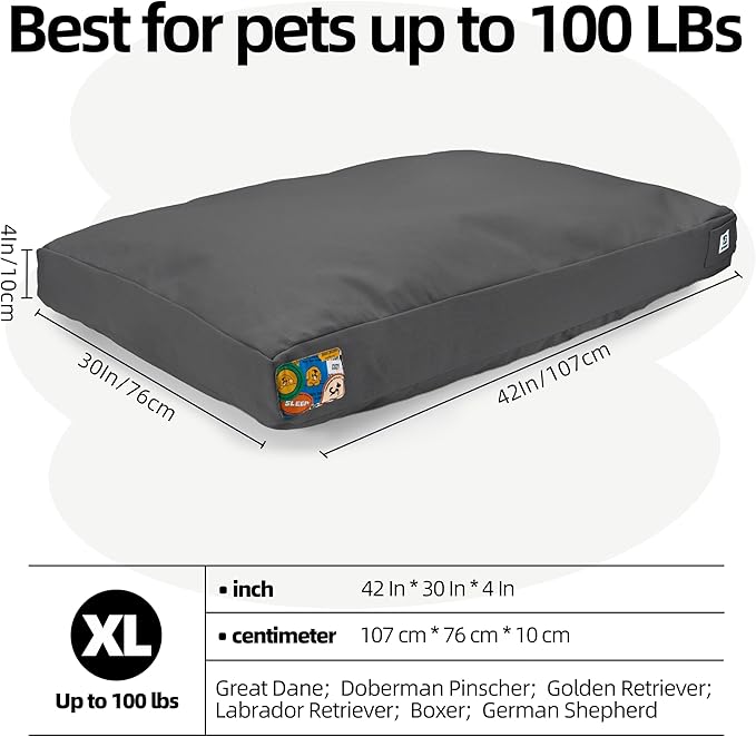 Sytopia Canvas Outdoor Dog Bed — 42", Dark Grey