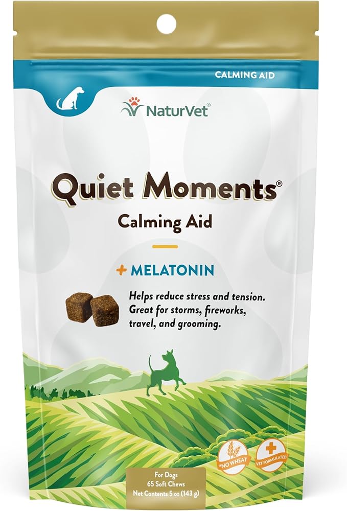 NaturVet Quiet Moments Calming Soft Chews — 65 ct | Melatonin + Chamomile