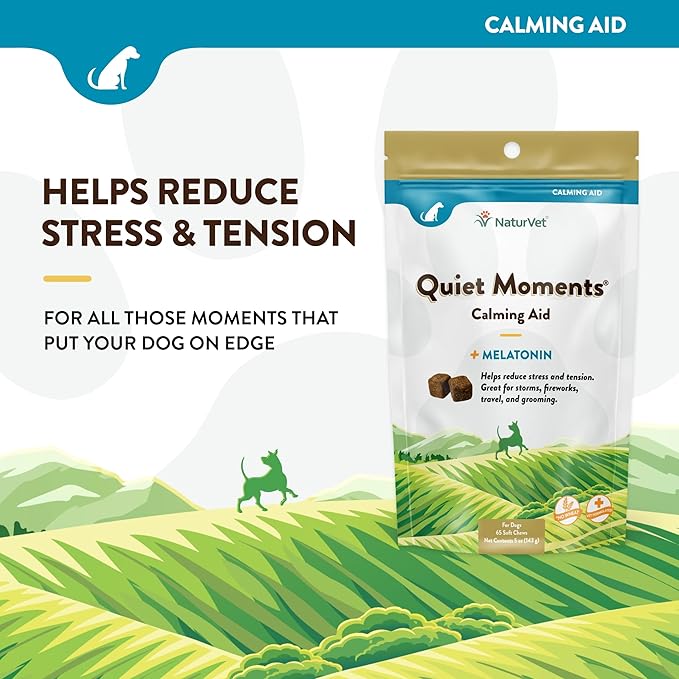 NaturVet Quiet Moments Calming Soft Chews — 65 ct | Melatonin + Chamomile