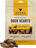 Vital Essentials Duck Hearts Dog Treats — 10 oz | Freeze-Dried Raw