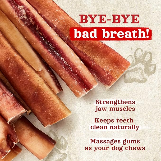 Natural Farm Jumbo Bully Sticks — 6 Inch, 4 Pack | Odor-Free