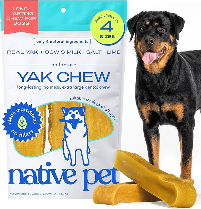 Native Pet Yak Cheese Chews — XLarge, 3 Pack (100+ lbs)