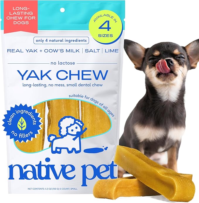 Native Pet Yak Cheese Chews — Small, 5 Pack (up to 15 lbs)
