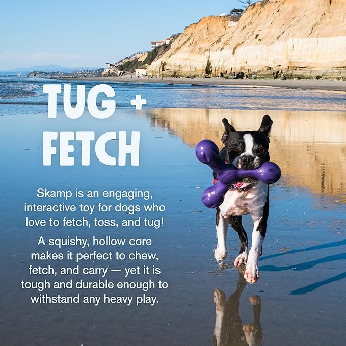 West Paw Zogoflex Air Skamp — Large, Aqua Blue | Tug & Fetch Stick