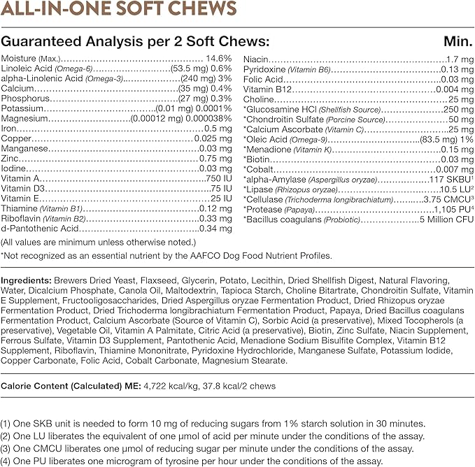NaturVet All-in-One Dog Supplement — 120 Soft Chews