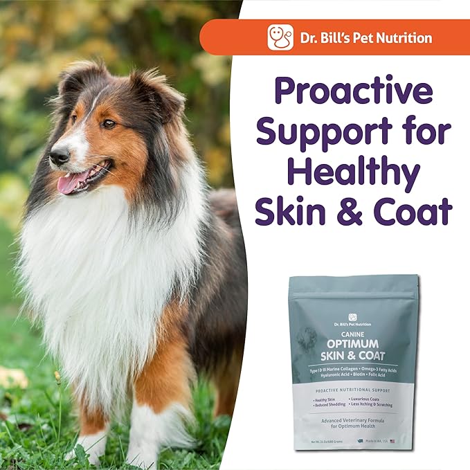 Dr. Bill's Canine Optimum Skin & Coat — 340g | Shedding & Coat Supplement