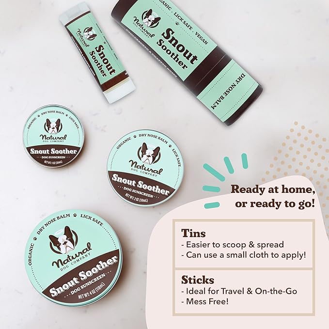 Natural Dog Company Snout Soother — Dog Nose Balm, 2 oz Tin