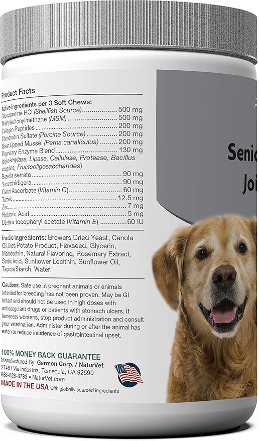NaturVet Senior Advanced Joint Health — 120ct
