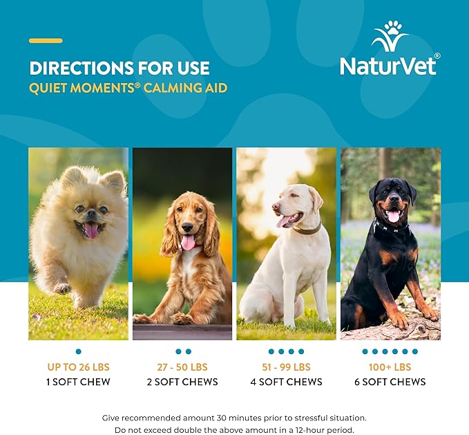 NaturVet Quiet Moments Calming Soft Chews — 65 ct | Melatonin + Chamomile