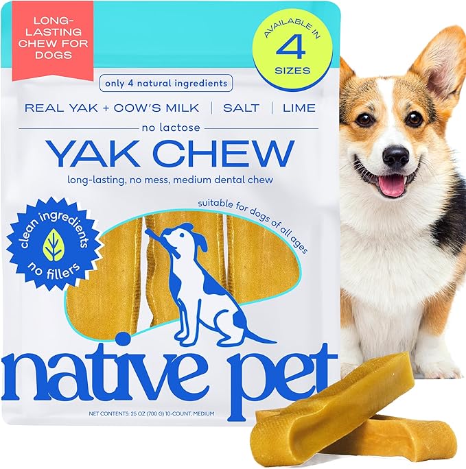 Native Pet Yak Cheese Chews — Medium, 10 Pack (up to 50 lbs)