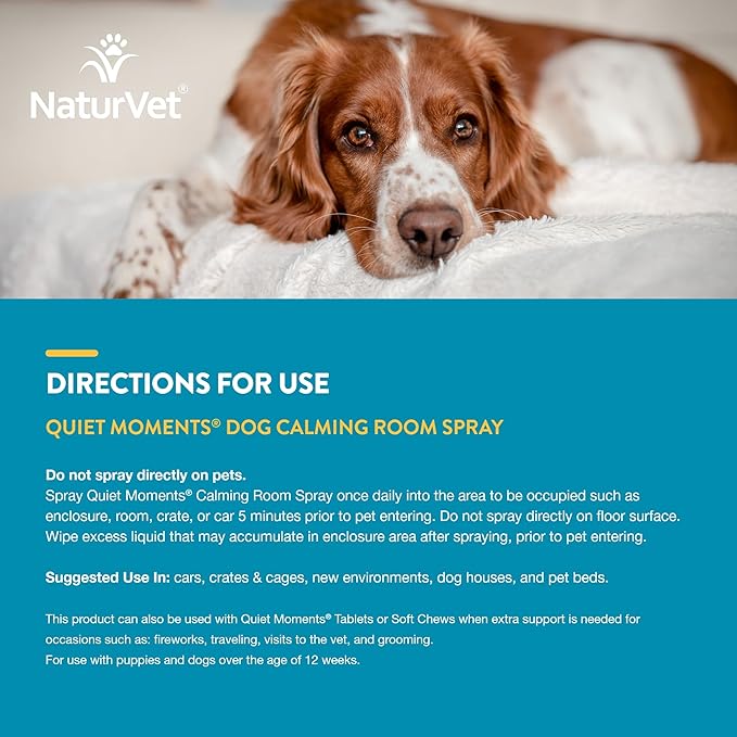 NaturVet Quiet Moments Herbal Calming Spray — 8 oz