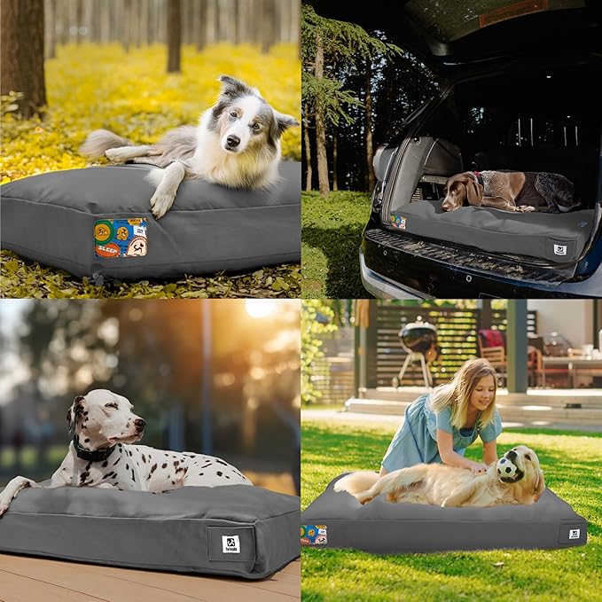 Sytopia Canvas Outdoor Dog Bed — 42", Dark Grey