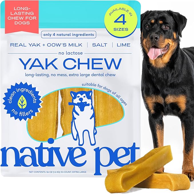 Native Pet Yak Cheese Chews — XLarge, 10 Pack (100+ lbs)