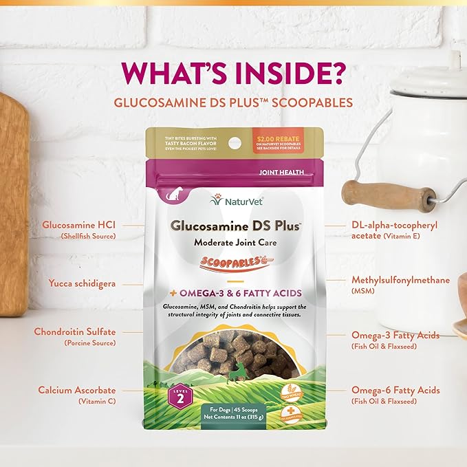 NaturVet Scoopables Glucosamine DS Plus Joint Supplement — 11 oz