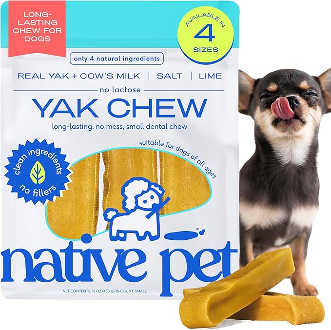 Native Pet Yak Cheese Chews — Small, 15 Pack (up to 15 lbs)