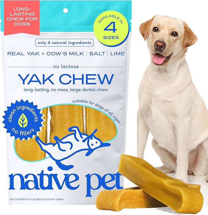Native Pet Yak Cheese Chews — Large, 3 Pack (50–100 lbs)