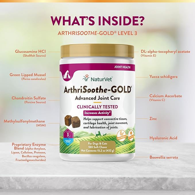 NaturVet ArthriSoothe-Gold Advanced Joint Care — 180ct