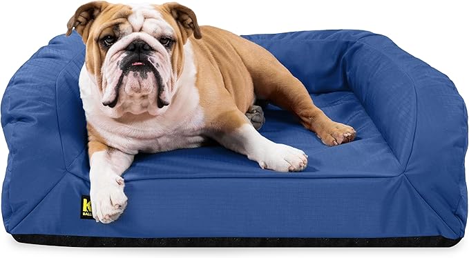 K9 Ballistics Tough Orthopedic Medium Bolster Dog Bed — Blue Quartz