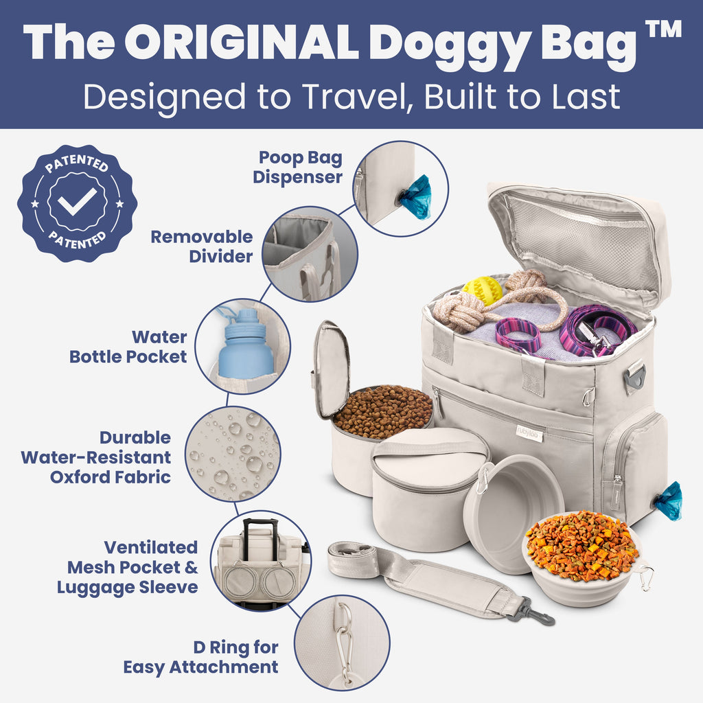 The Original Doggy Bag™ – Dog Travel Bag with Bowls & Food Containers | Rubyloo