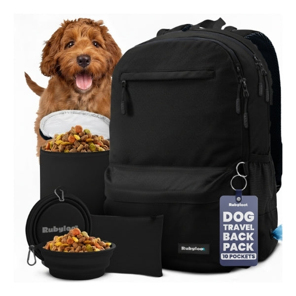 The Original Doggy Bag™ Backpack – Dog Travel Backpack with Bowls & Storage | Rubyloo