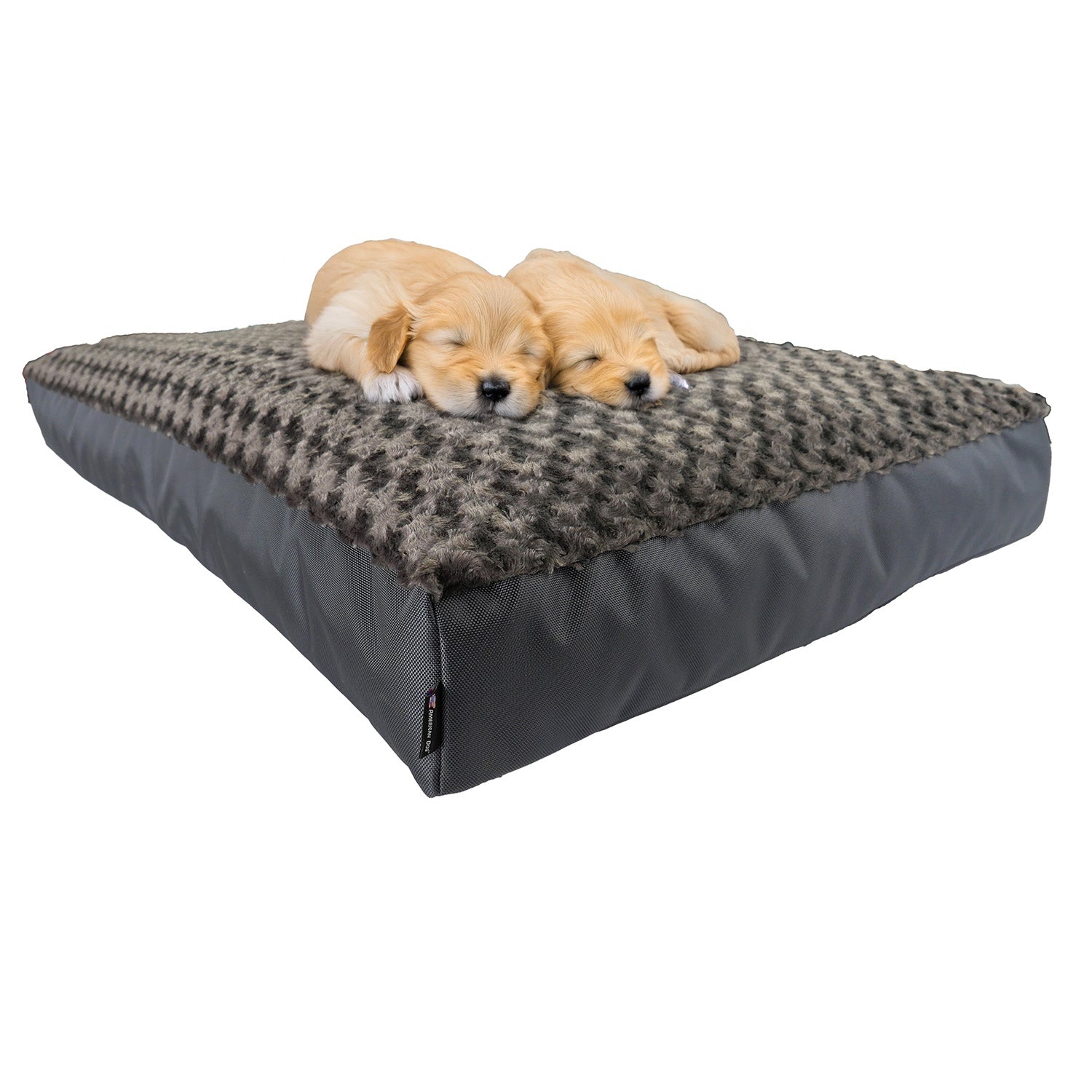 Charcoalrectanglefurvanabedwithpupies - Doggo Dream Shop
