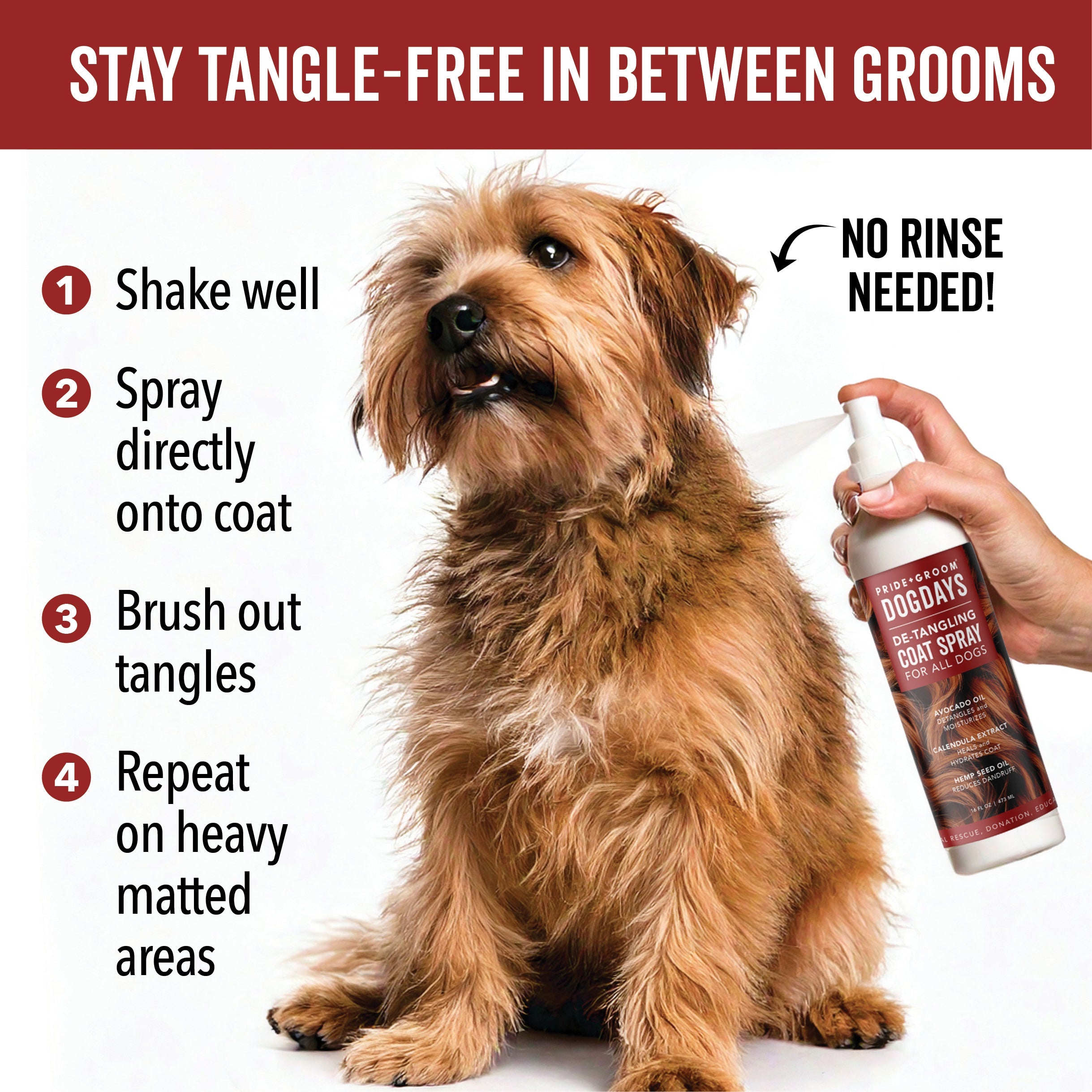 DOGDAYS Leave-In Detangling Spray – Pride+Groom