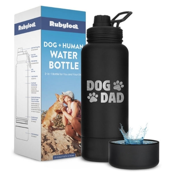 Dog & Human Water Bottle with Detachable Bowl | Rubyloo