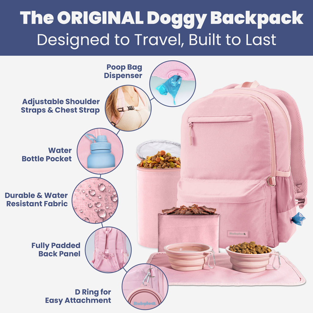 The Original Doggy Bag™ Backpack – Dog Travel Backpack with Bowls & Storage | Rubyloo