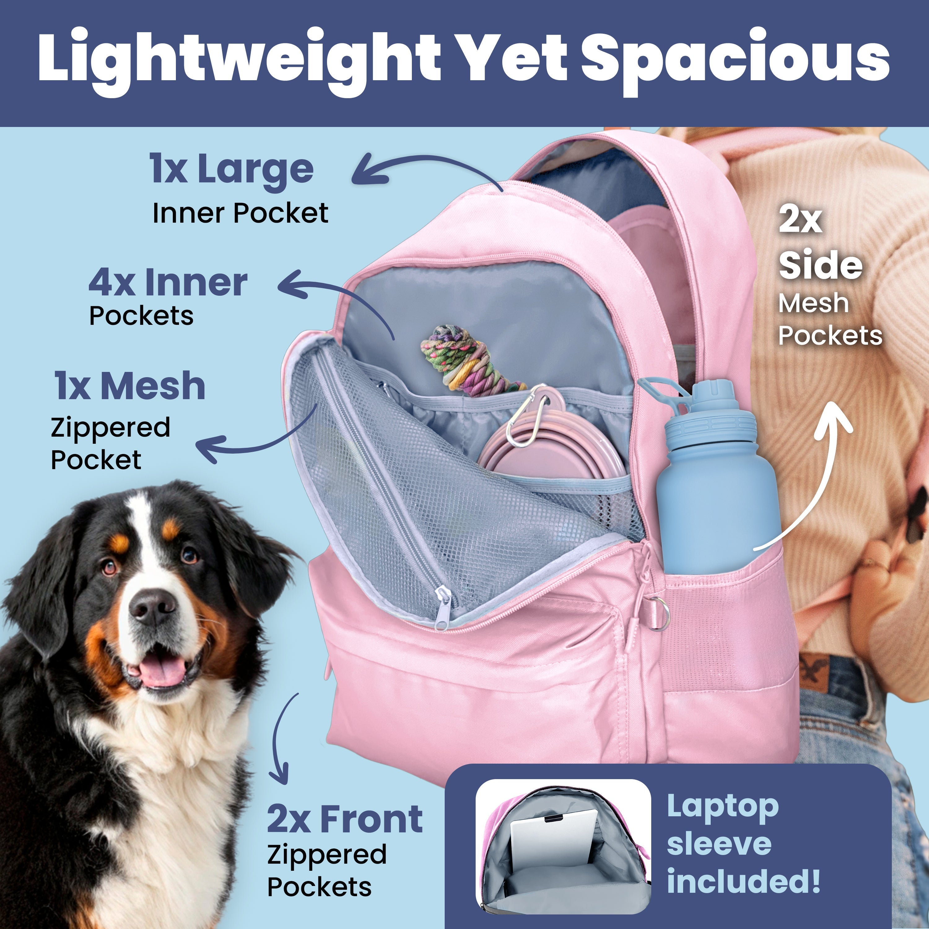 The Original Doggy Bag™ Backpack – Dog Travel Backpack with Bowls & Storage | Rubyloo