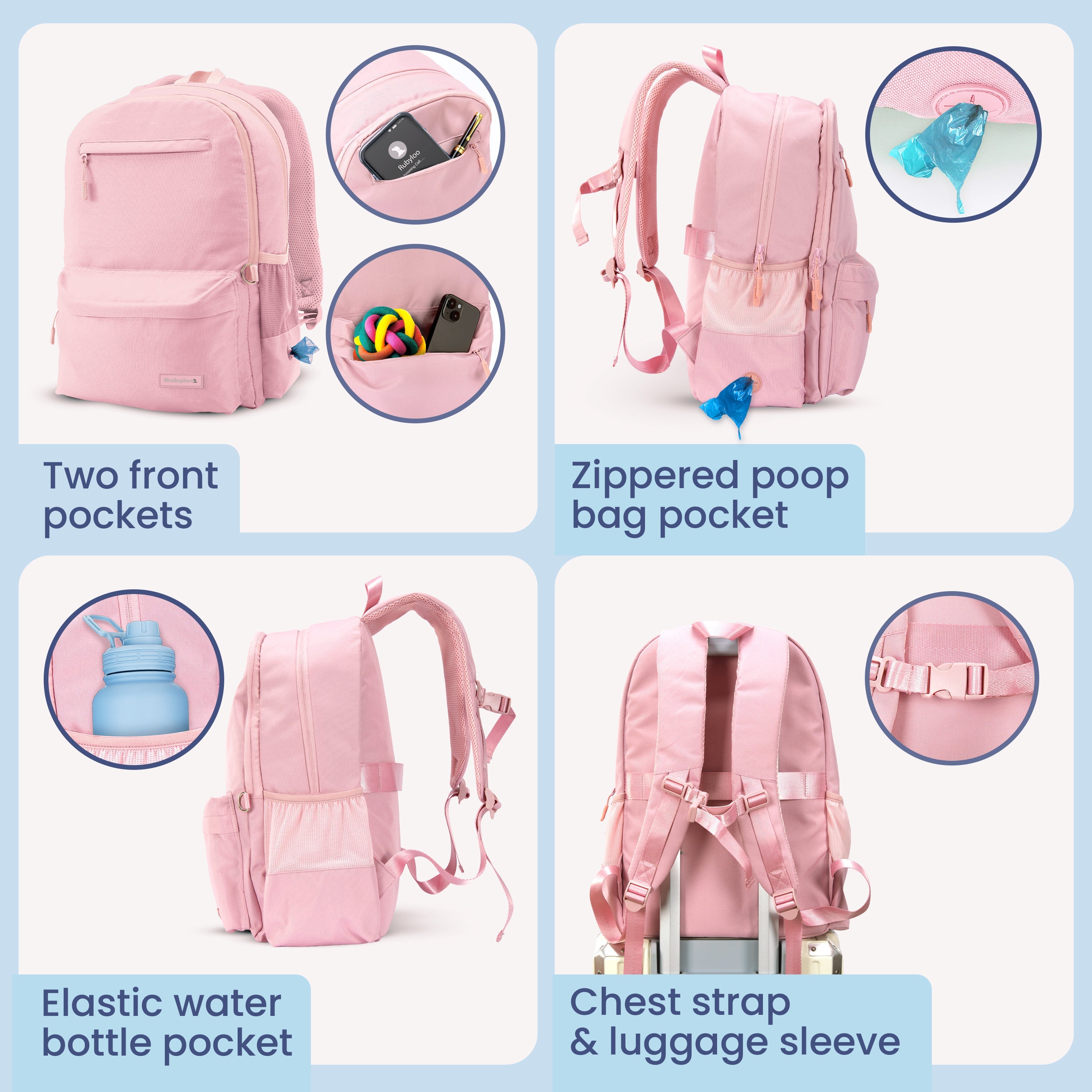 The Original Doggy Bag™ Backpack – Dog Travel Backpack with Bowls & Storage | Rubyloo