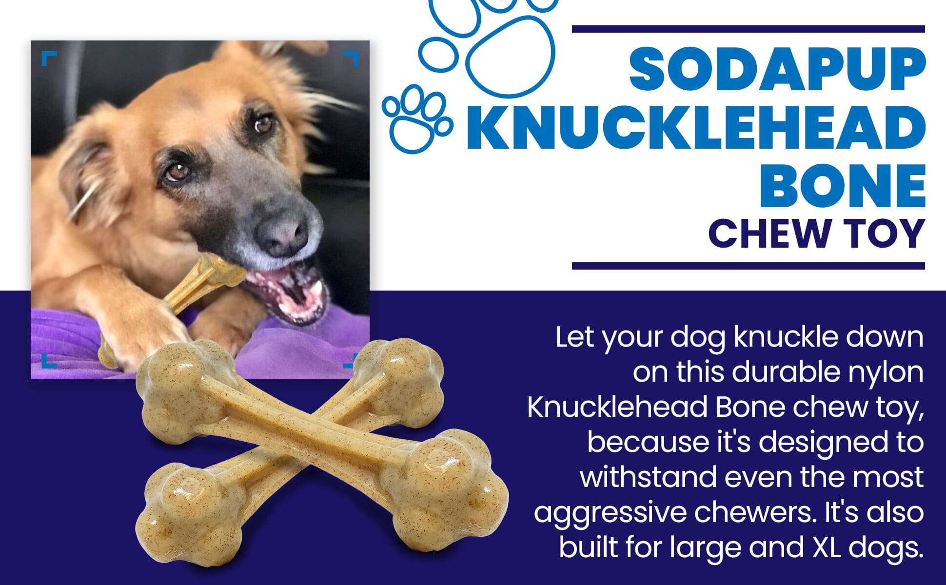Knuckle Bone Nylon Dog Chew Toy for Aggressive Chewers | USA Made