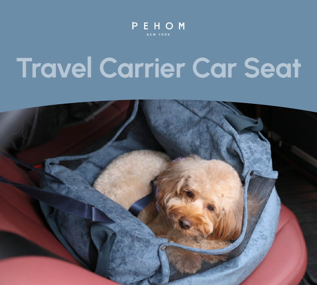 Puff Guard Dog Car Seat for Small Dogs – Convertible Travel Bag | pehomnyc (Blue)