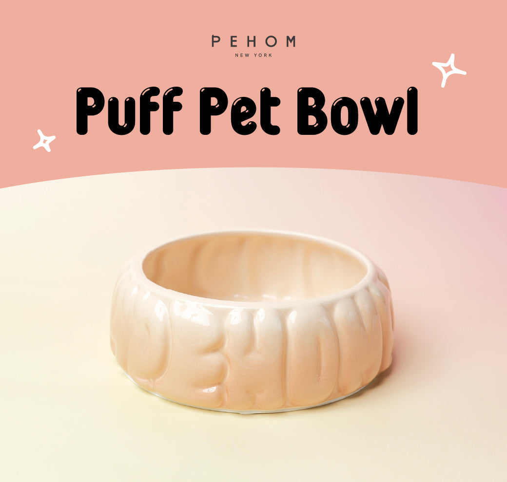 Puff Ceramic Dog Bowl – Gradient Caramel