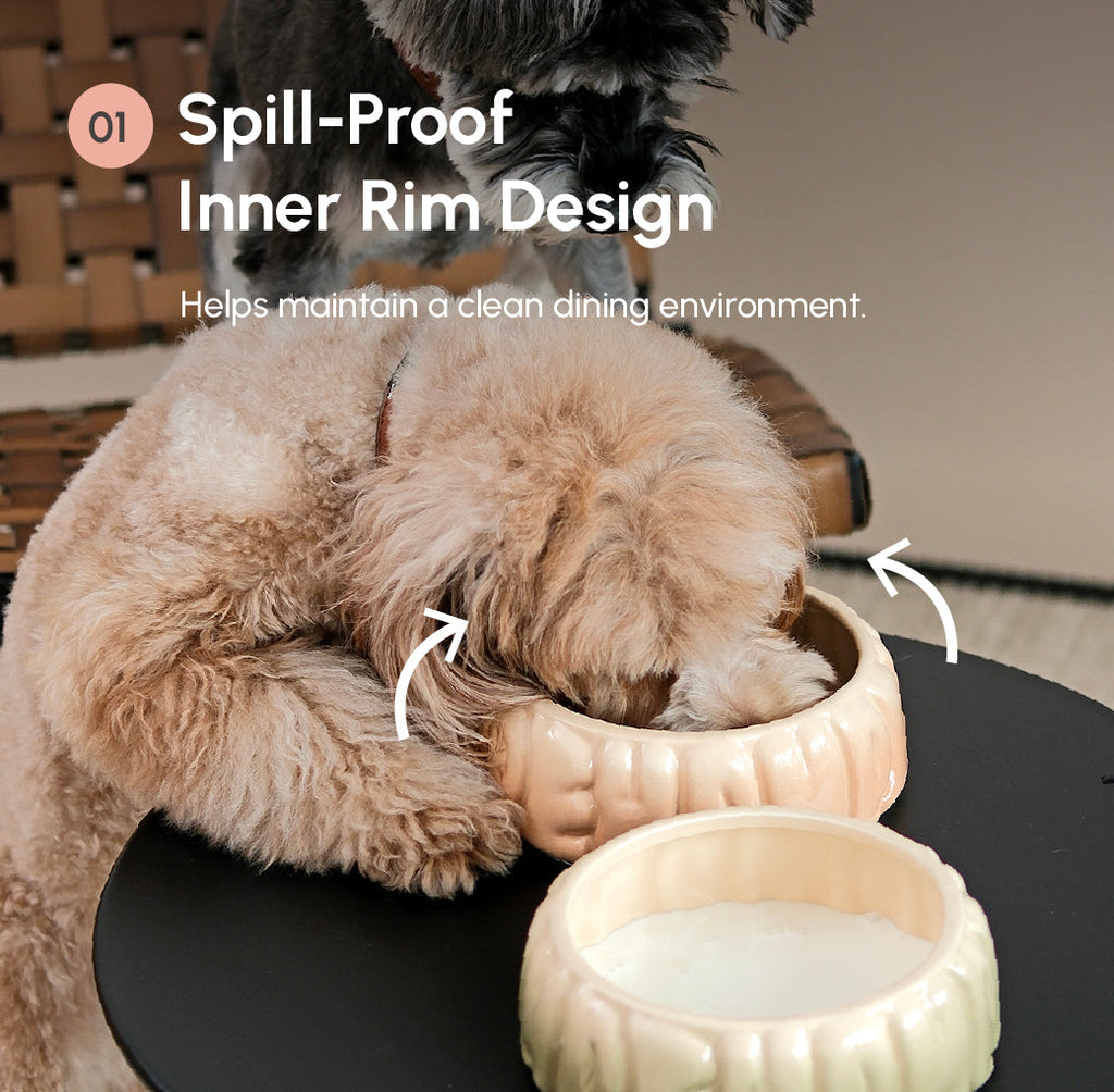 Puff Ceramic Dog Bowl – Gradient Caramel