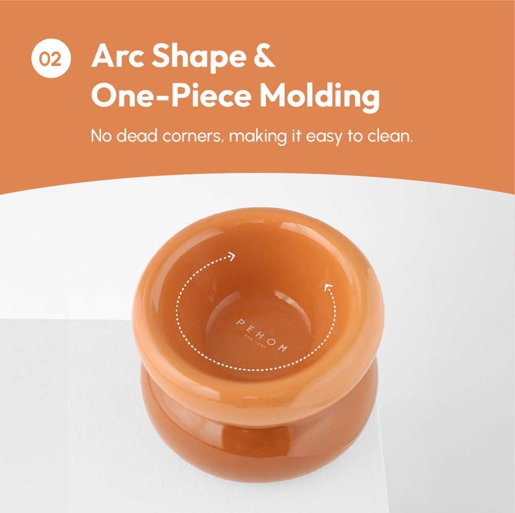 Soufflé Ceramic Dog Bowl – Amber Orange