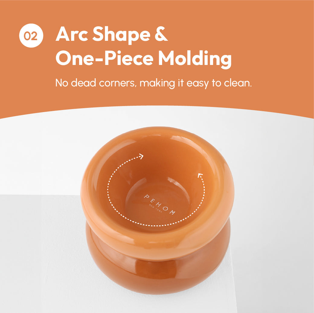 Soufflé Ceramic Dog Bowl – Amber Orange