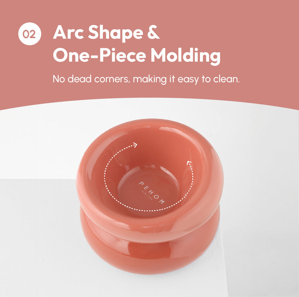 Soufflé Ceramic Dog Bowl – Rose Pink