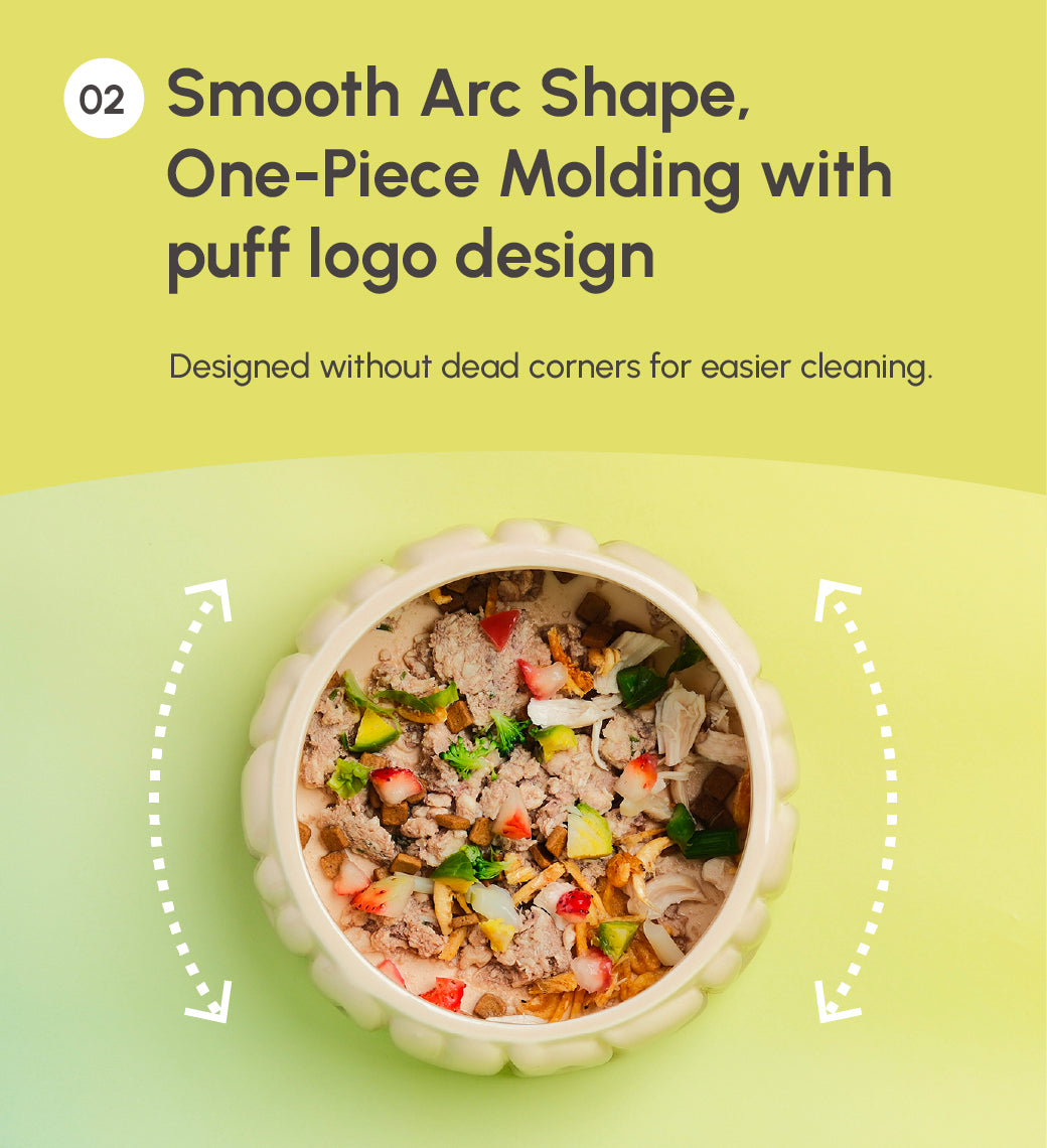 Puff Ceramic Dog Bowl – Gradient Olive