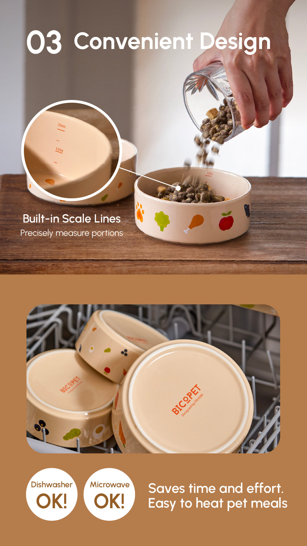 Nomnom Ceramic Dog Bowl – Food-Grade Stoneware, Non-Slip, Dishwasher Safe