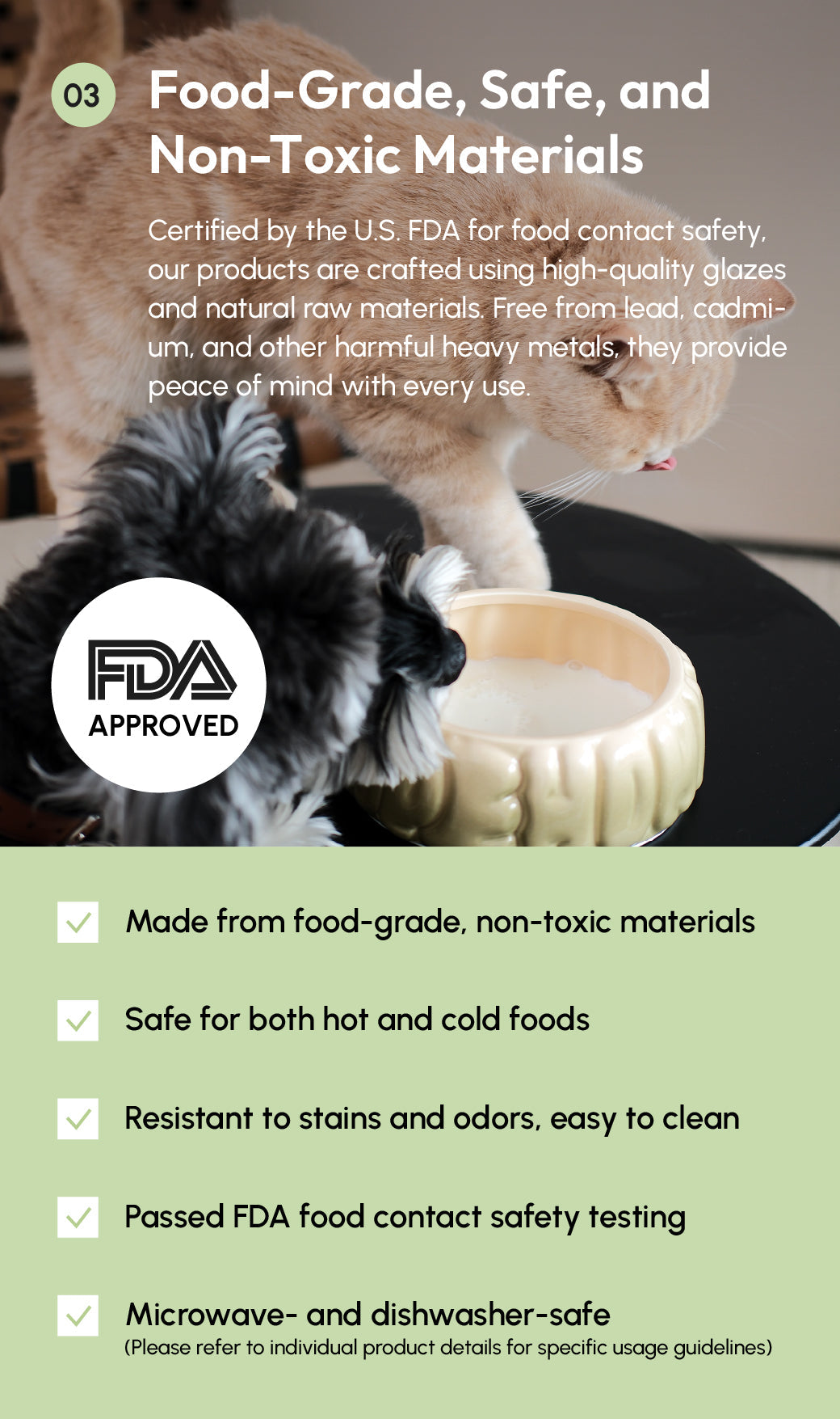 Puff Ceramic Dog Bowl – Gradient Olive