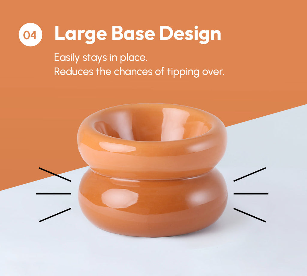 Soufflé Ceramic Dog Bowl – Amber Orange