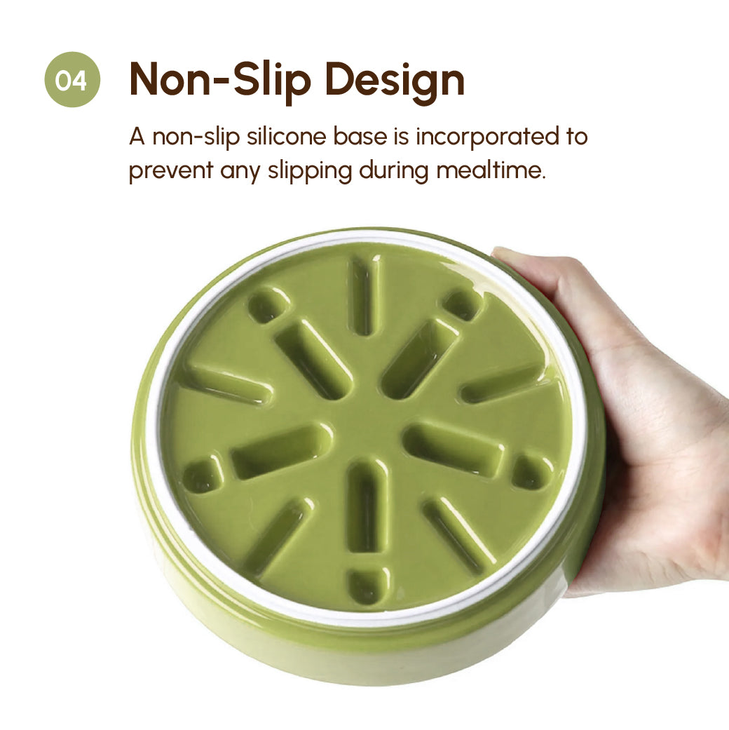 Spark Slow Feeder Dog Bowl – Ceramic, Non-Slip, Optional Wood Stand