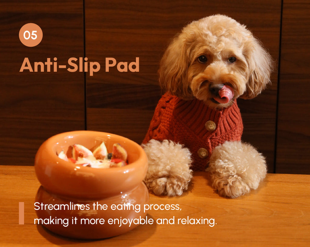 Soufflé Ceramic Dog Bowl – Amber Orange