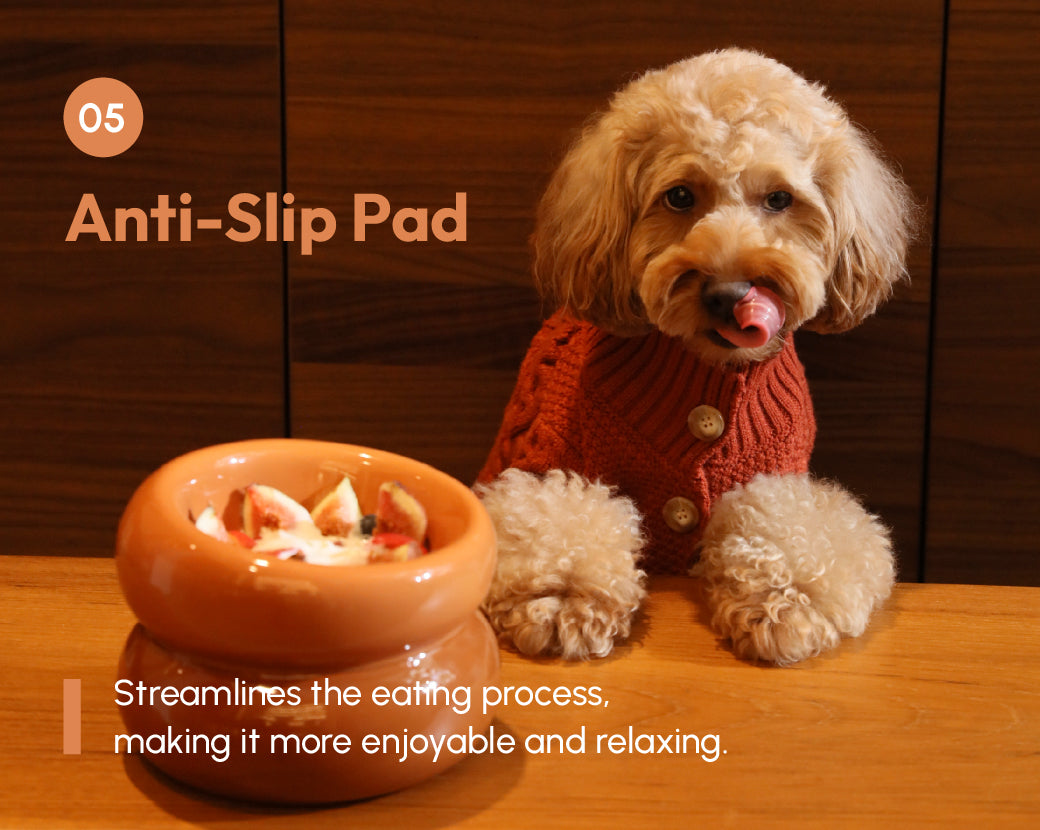 Soufflé Ceramic Dog Bowl – Amber Orange