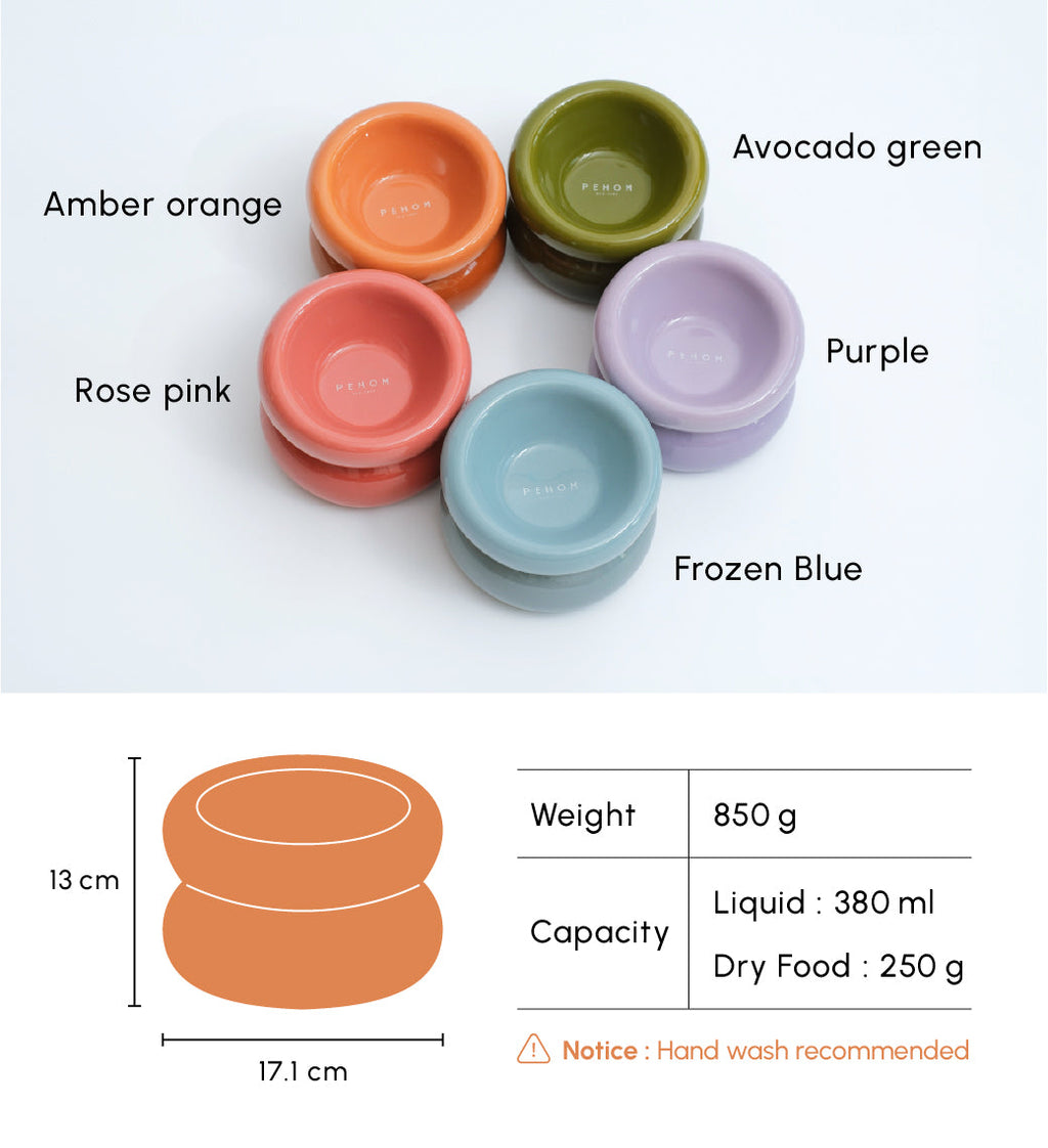 Soufflé Ceramic Dog Bowl – Amber Orange