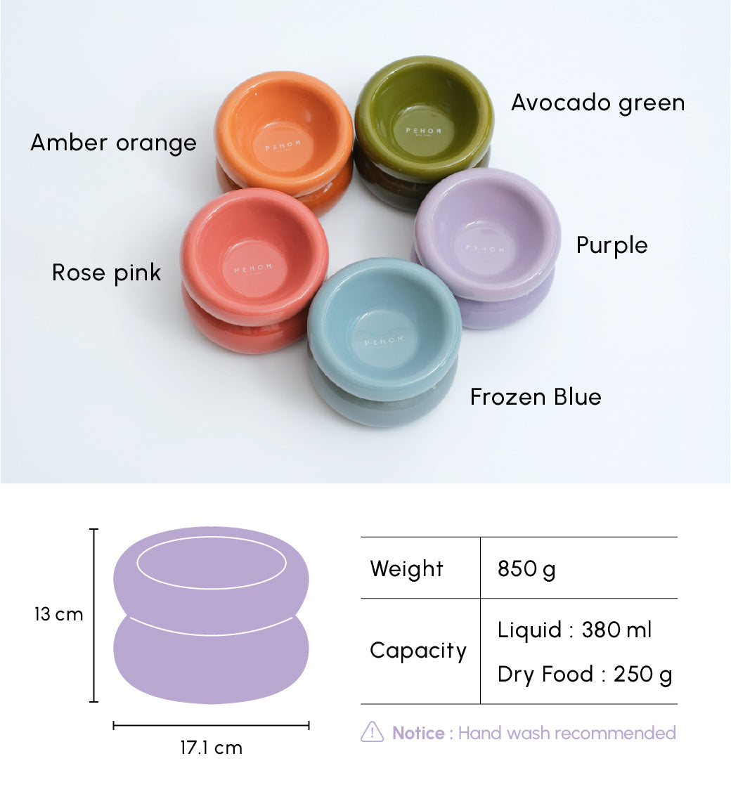 Soufflé Ceramic Dog Bowl – Purple
